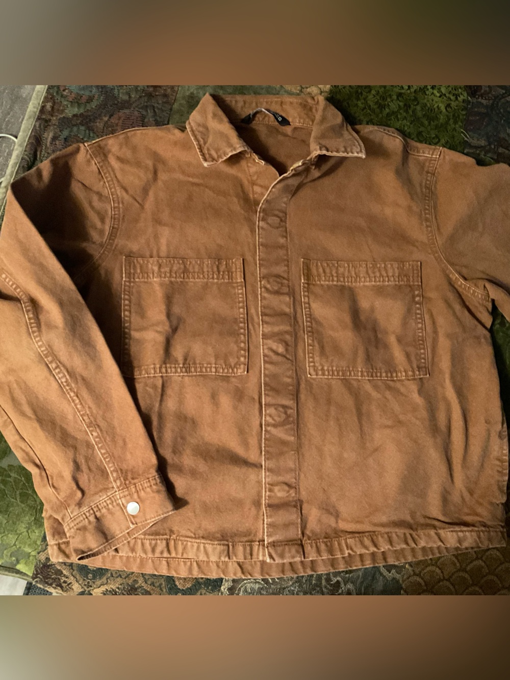 Zara Chest-Pocket Shirt Jacket in Brown